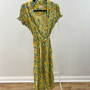 Urban Outfitters Yellow Green Wrap Sundress